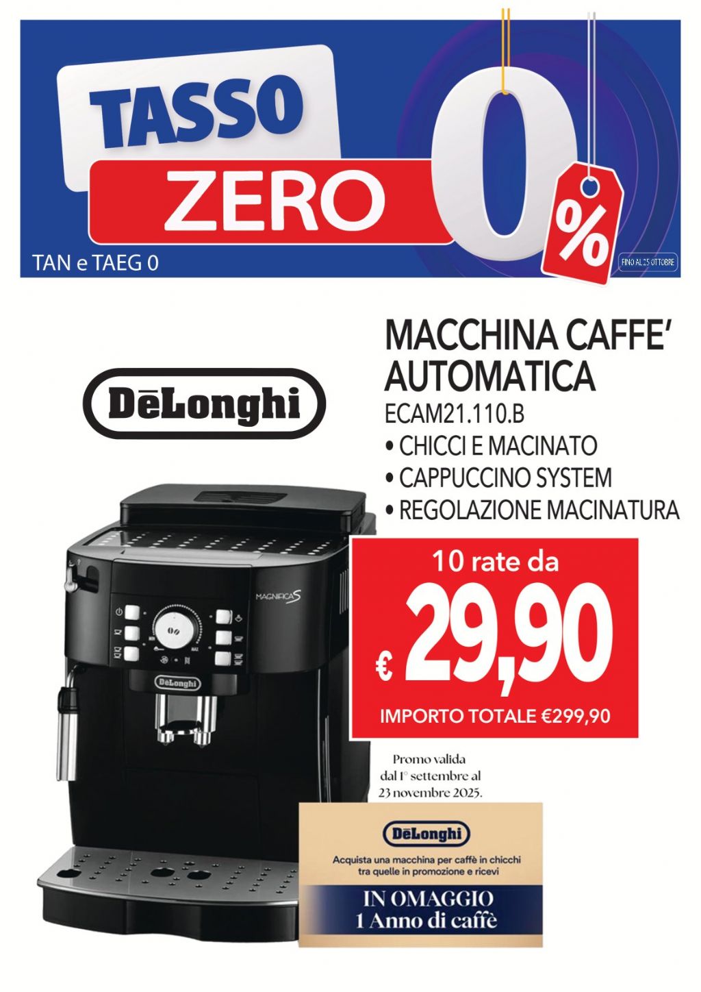 MACCHINA CAFFE DE LONGHI ECAM21.110.B
