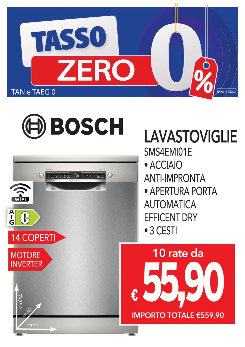 LAVASTOVIGLIE BOSCH SMS4EMI01E