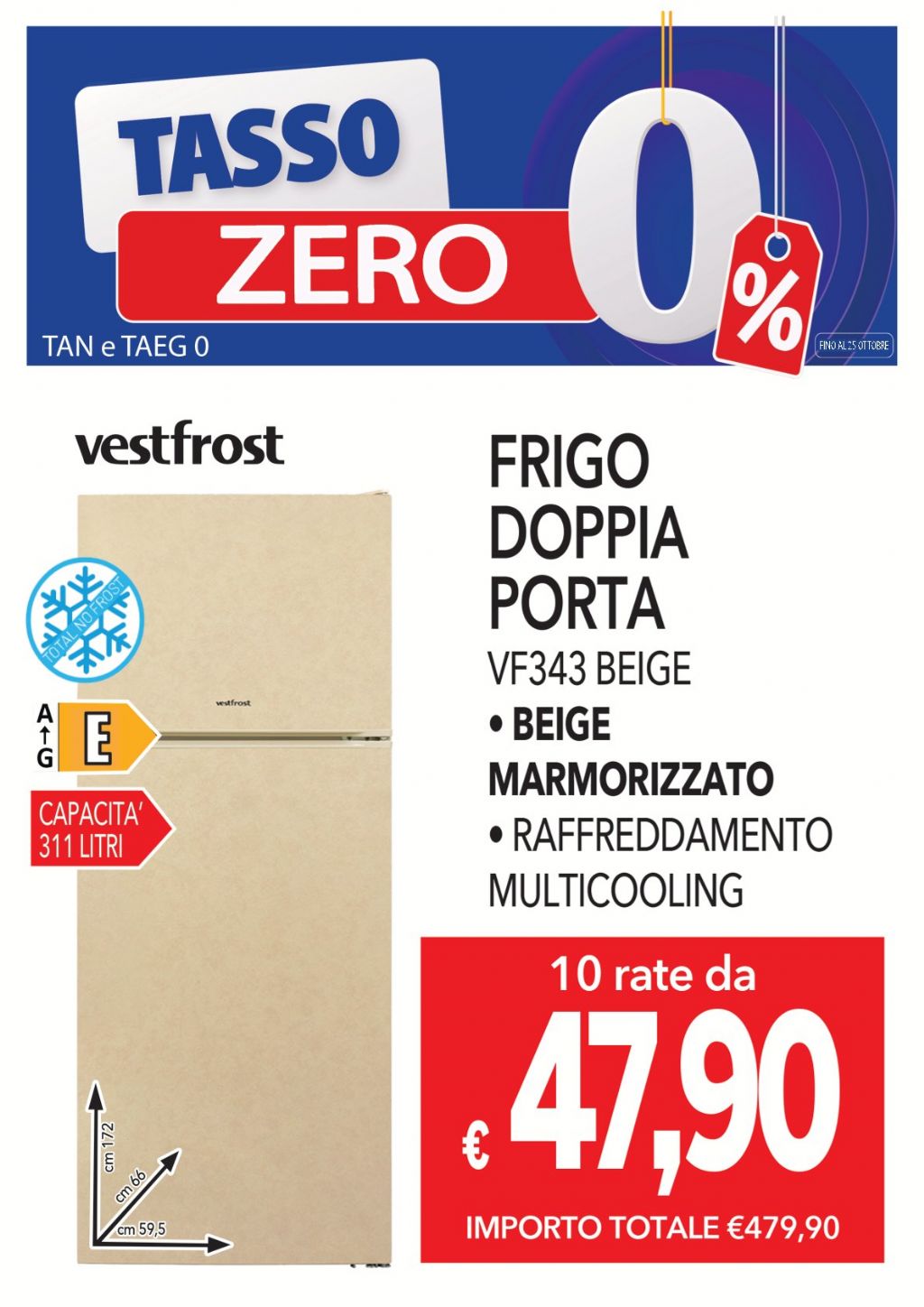 FRIGO VF343FTMHE BEIGE