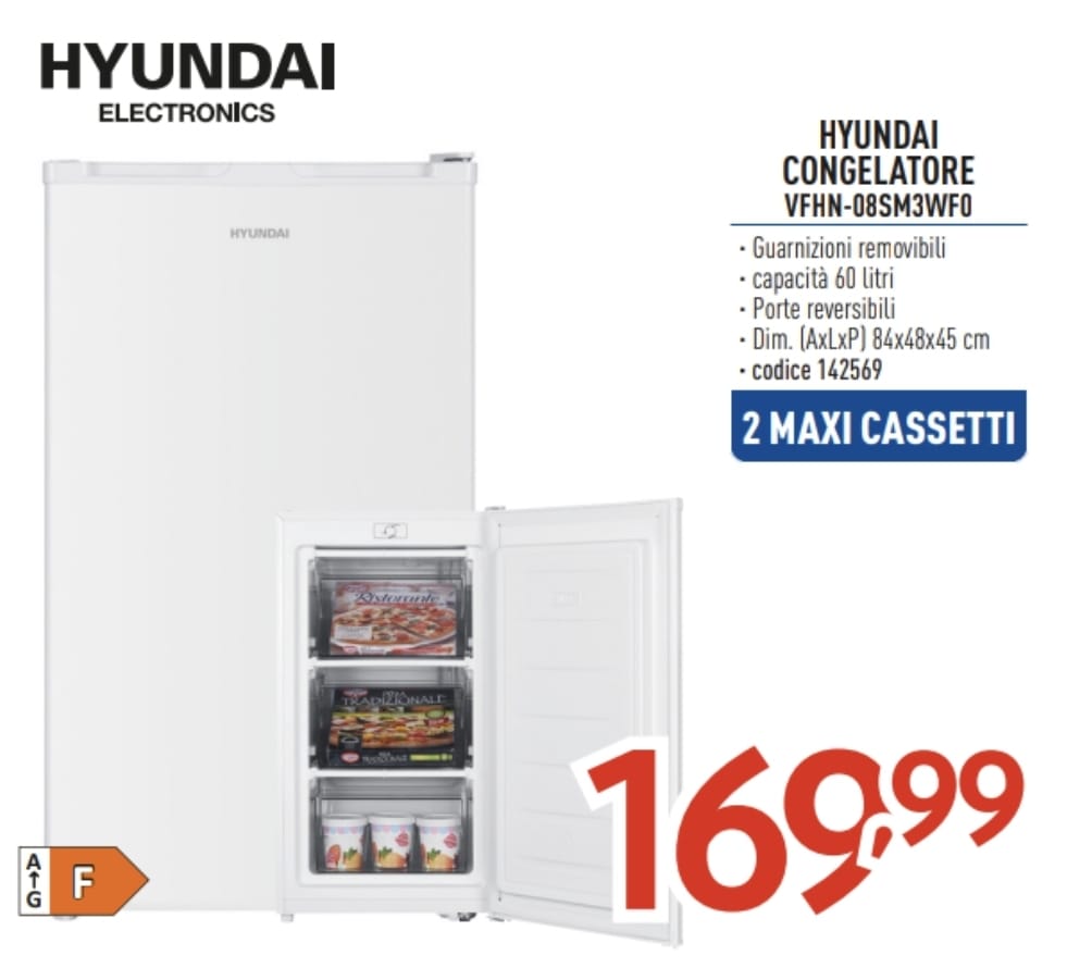 CONGELATORE HYUNDAI VFHN-08SM3WF0 3 CASSETTI