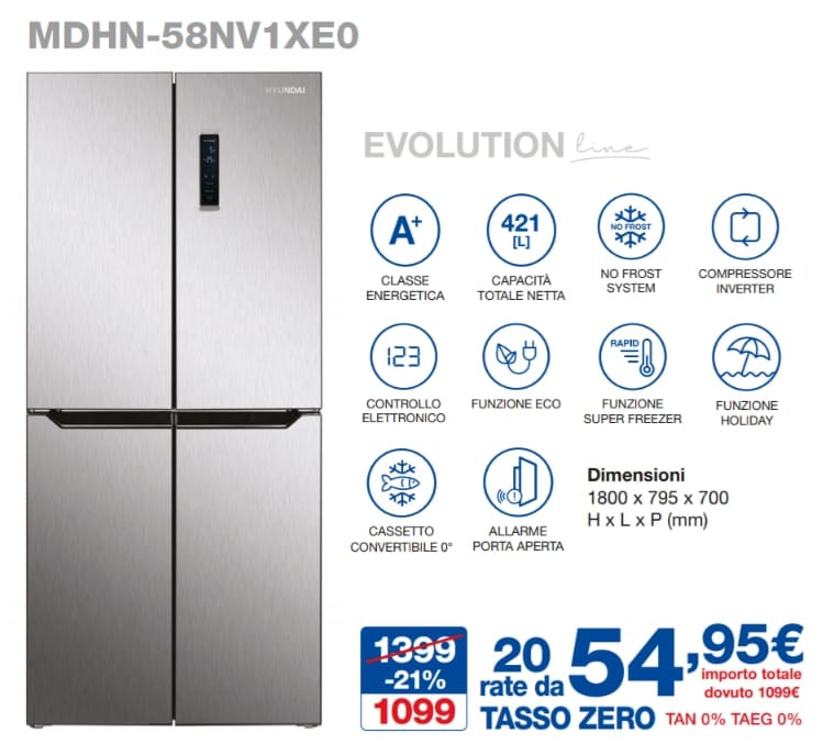 HYUNDAI FRIGO 4 PORTE MDHN-58NV1XE0