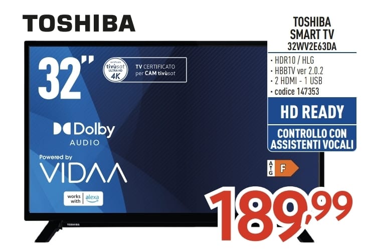TOSHIBA 32WV2E63DA 32'' SMART TV