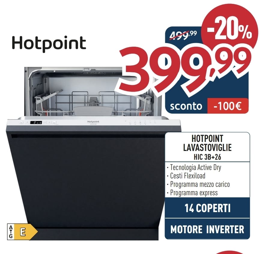 LAVASTOVIGLIE INCASSO HOTPOINT-ARISTON HIC 3B+26