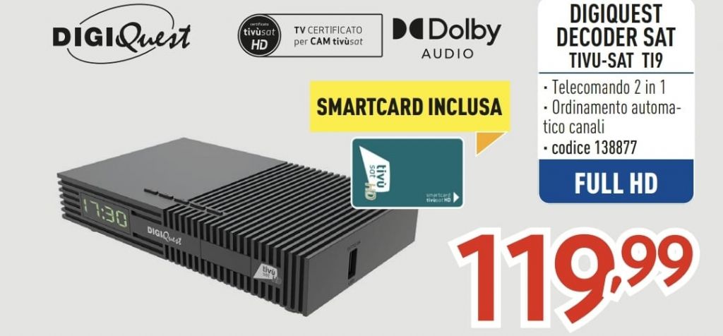 DECODER SAT DIGIQUEST TIVU-SAT TI9