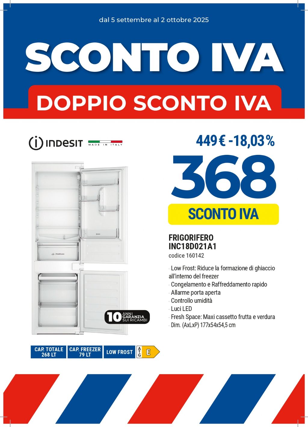 FRIGO INCASSO INDESIT INC18D021A1