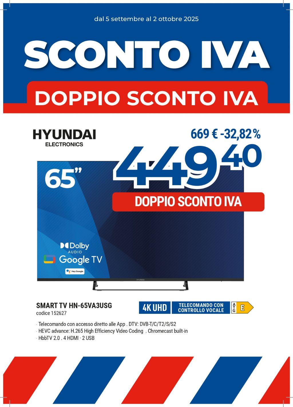 TV HYUNDAI HN-65VA3USG 65''