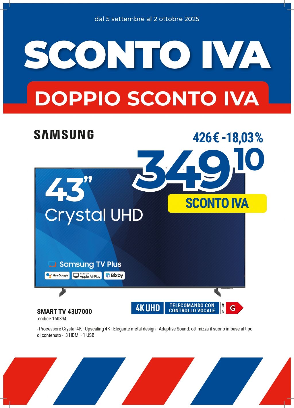 SAMSUNG 43'' 43U7000 4K