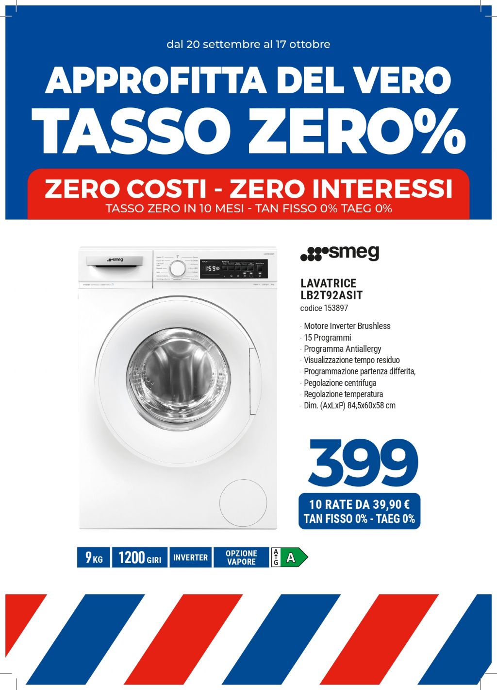 LAVATRICE SMEG LB2T92ASIT 9KG