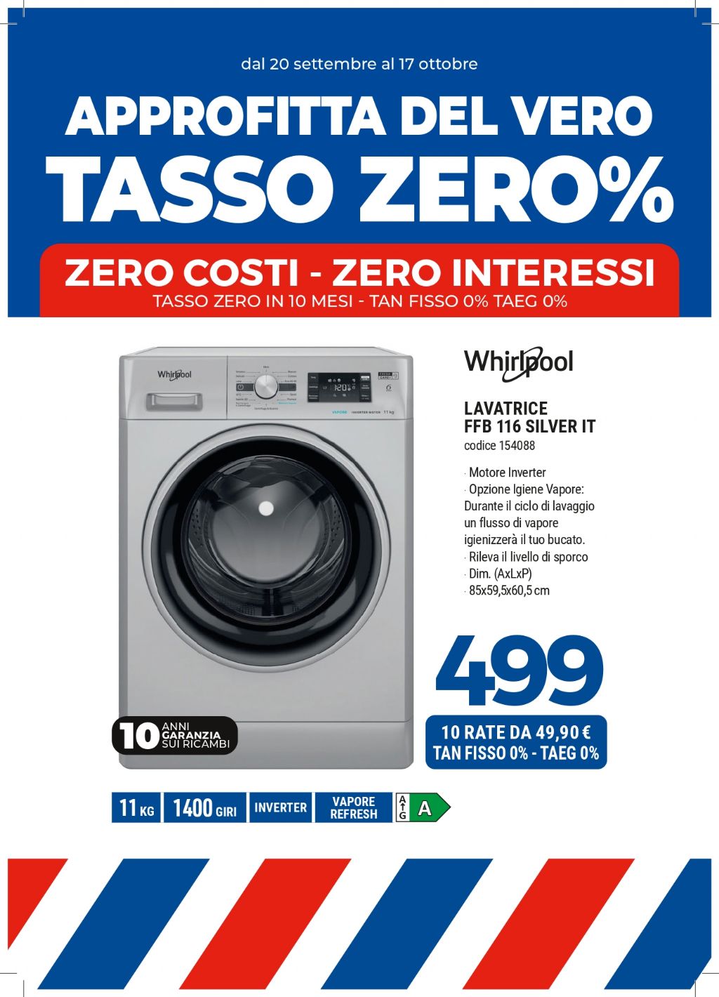 LAVATRICE WHIRLPOOL FFB116 SILVER IT