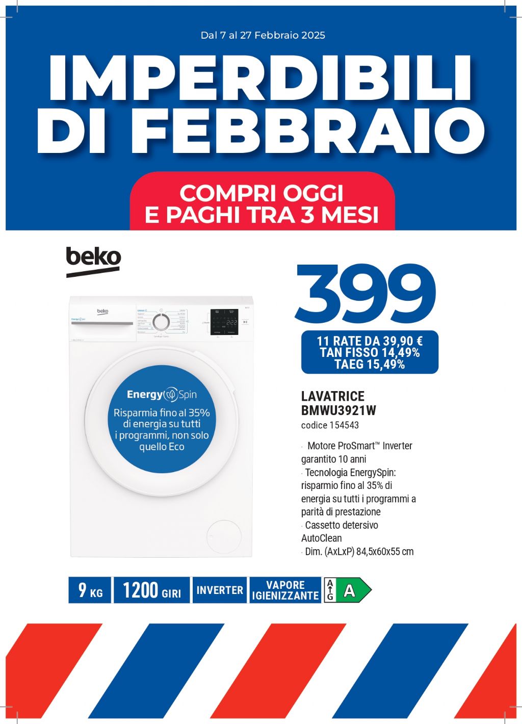 LAVATRICE BEKO BMWU3921W 9KG