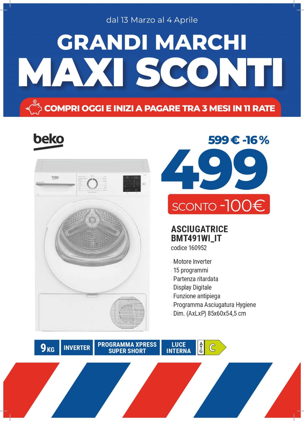 ASCIUGATRICE BEKO BMT491WI-IT