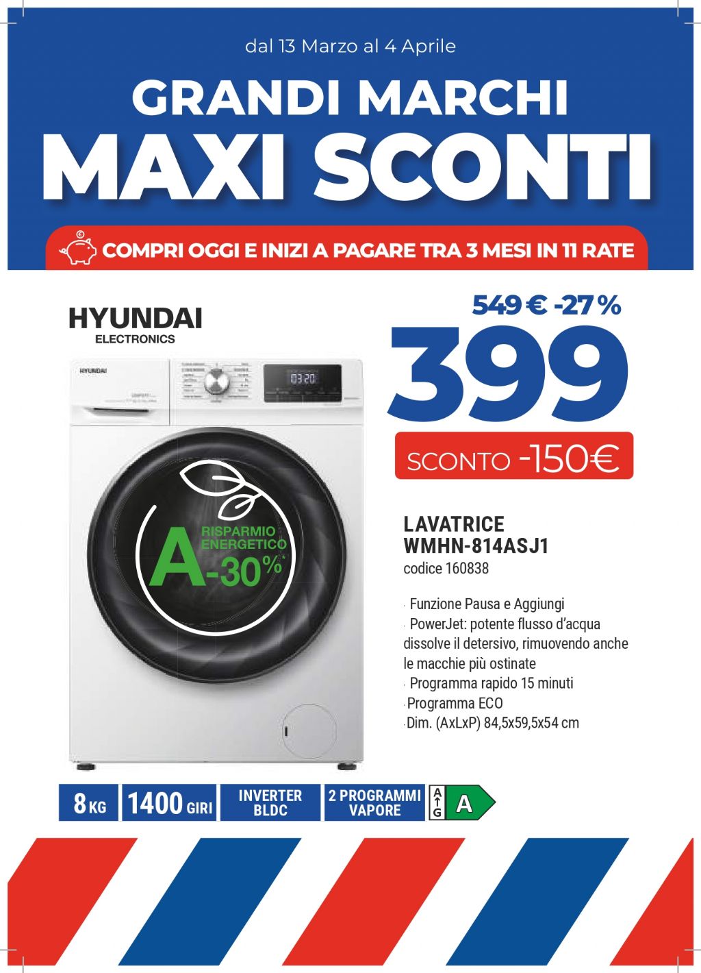 LAVATRICE HYUNDAI WMHN-814ASJ 8KG