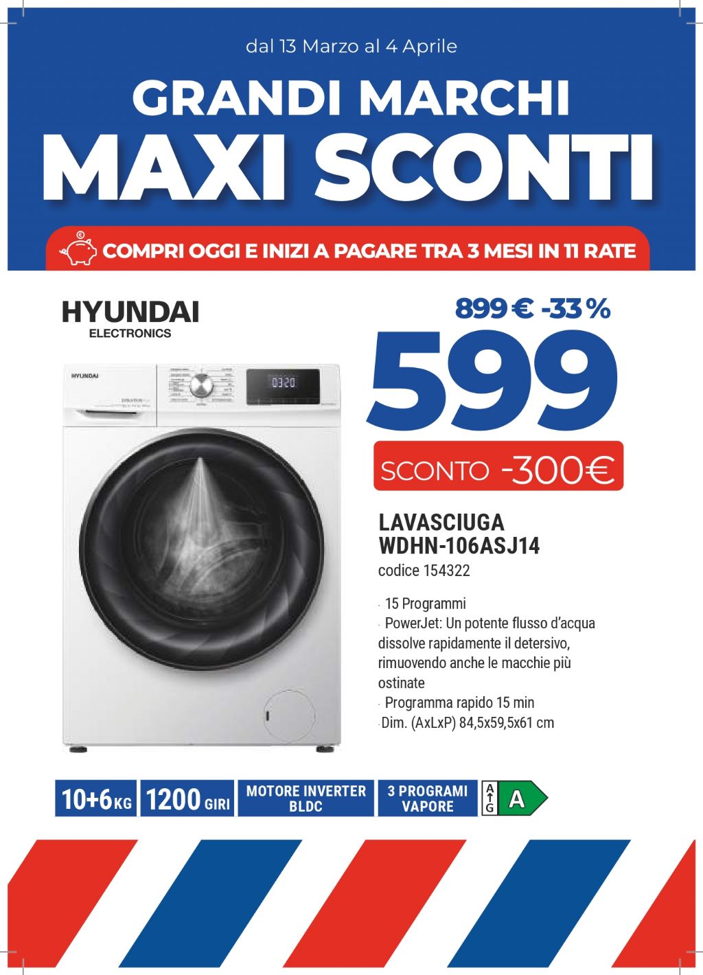 LAVASCIUGA HYUNDAI WDHN-106ASJ14 10KG+6KG