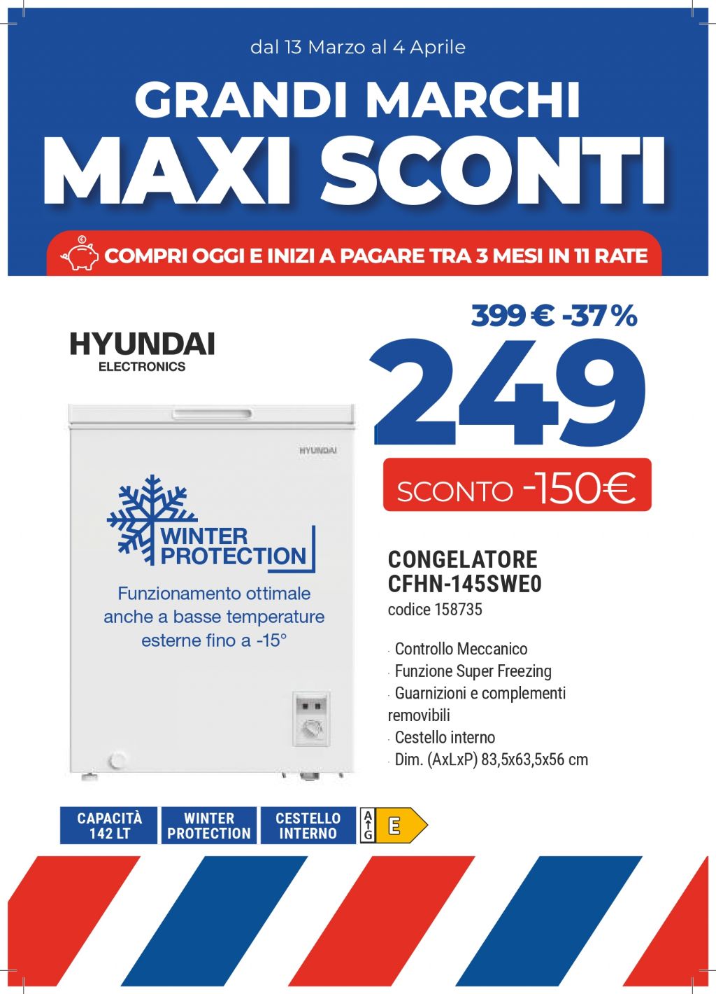 CONGELATORE HYUNDAI CFHN-145SWE0