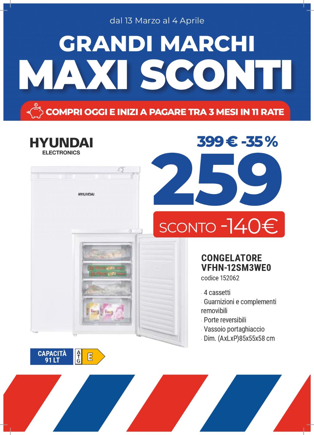 HYUNDAI CONGELATORE VFHN-12SM3WE0