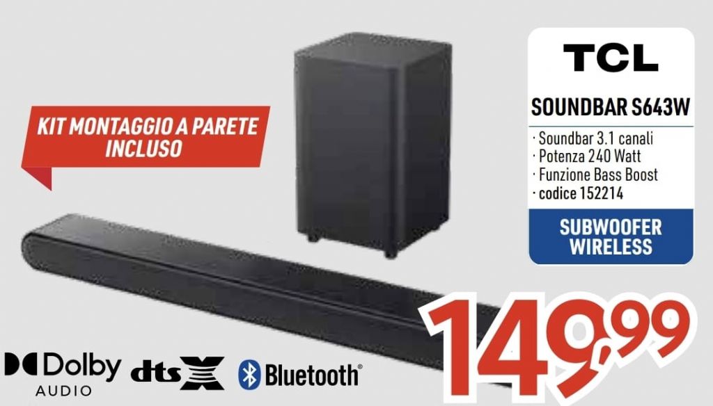 SOUND BAR TCL S643W