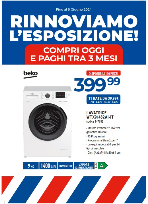 LAVATRICE BEKO WTX9482AI-IT 9KG