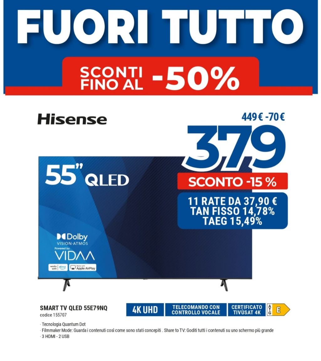 TV HISENSE 55E79NQ 55'' SMART TV QLED