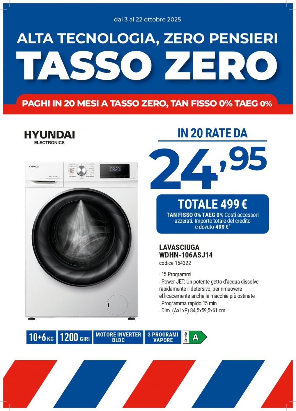 LAVASCIUGA HYUNDAY WDHN-106ASJ14 10KG+6KG