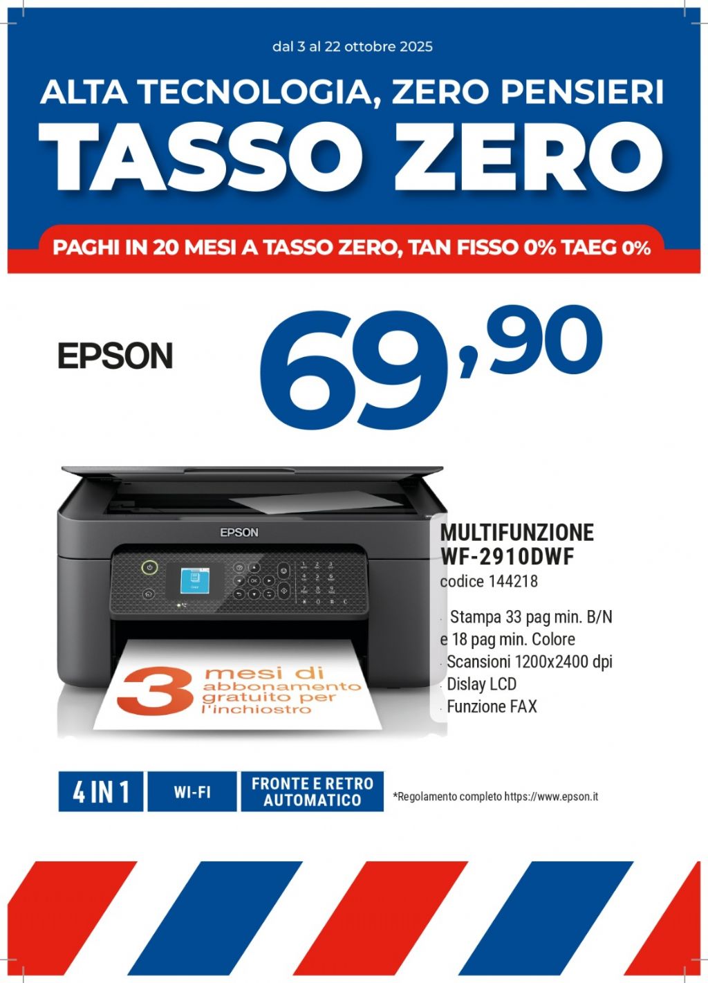 EPSON WF-2910DWF STAMPANTE MULTIFUNZIONE
