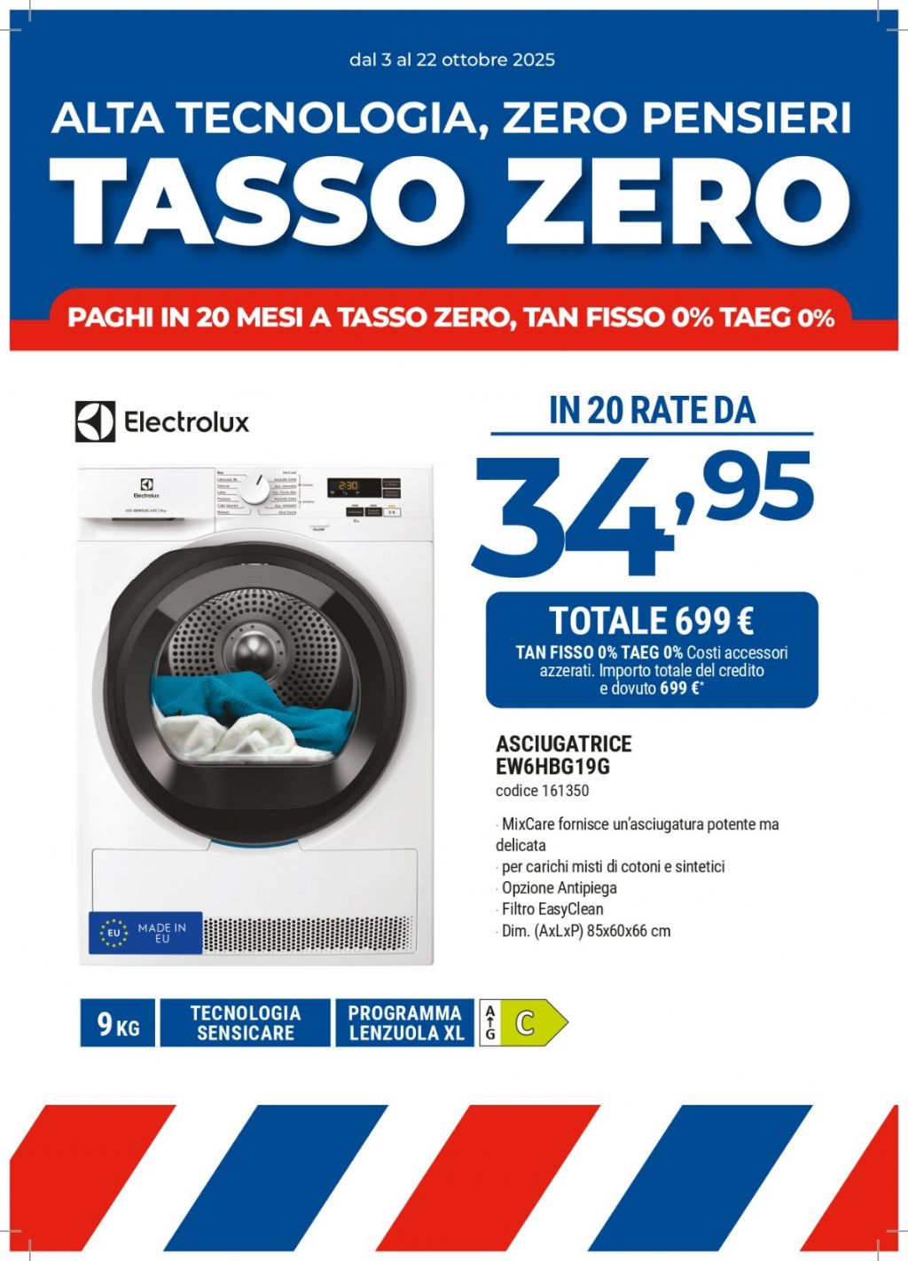 ASCIUGATRICE ELECTROLUX EW6HBG19G 9KG