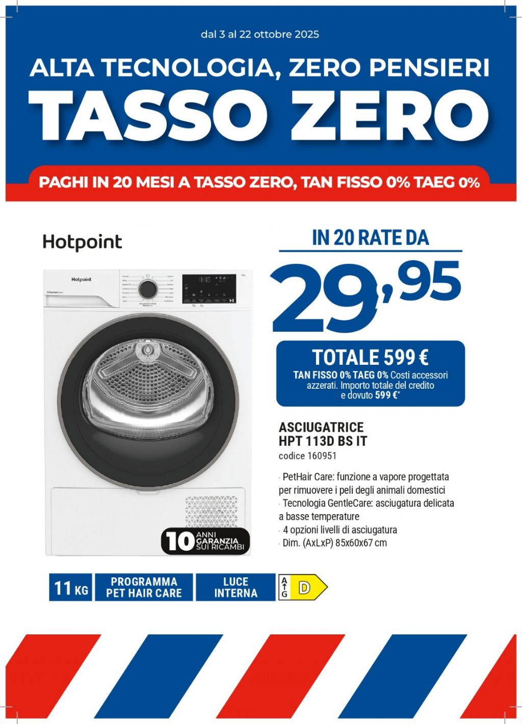 ASCIUGATRICE HOTPOINT ARISTON HPT113DBSIT