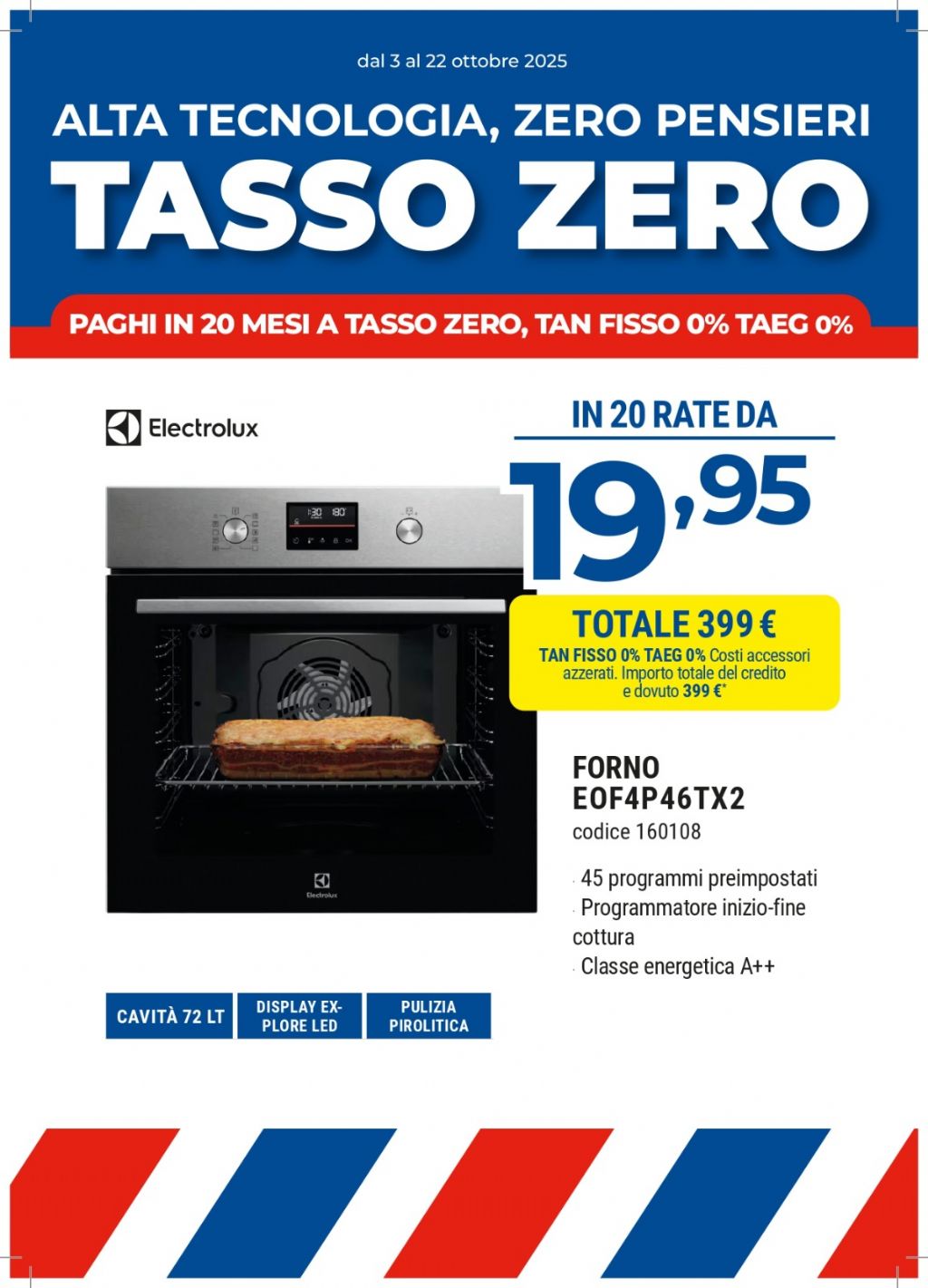 FORNO ELECTROLUX REX EOF4P46TX2 72L