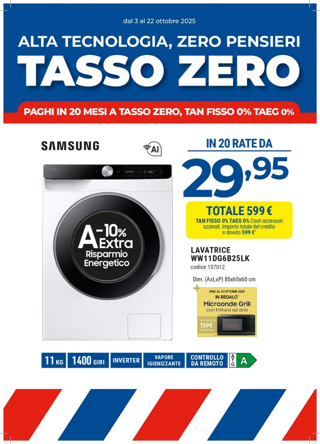 LAVATRICE SAMSUNG WW11DG6B25LK 11KG