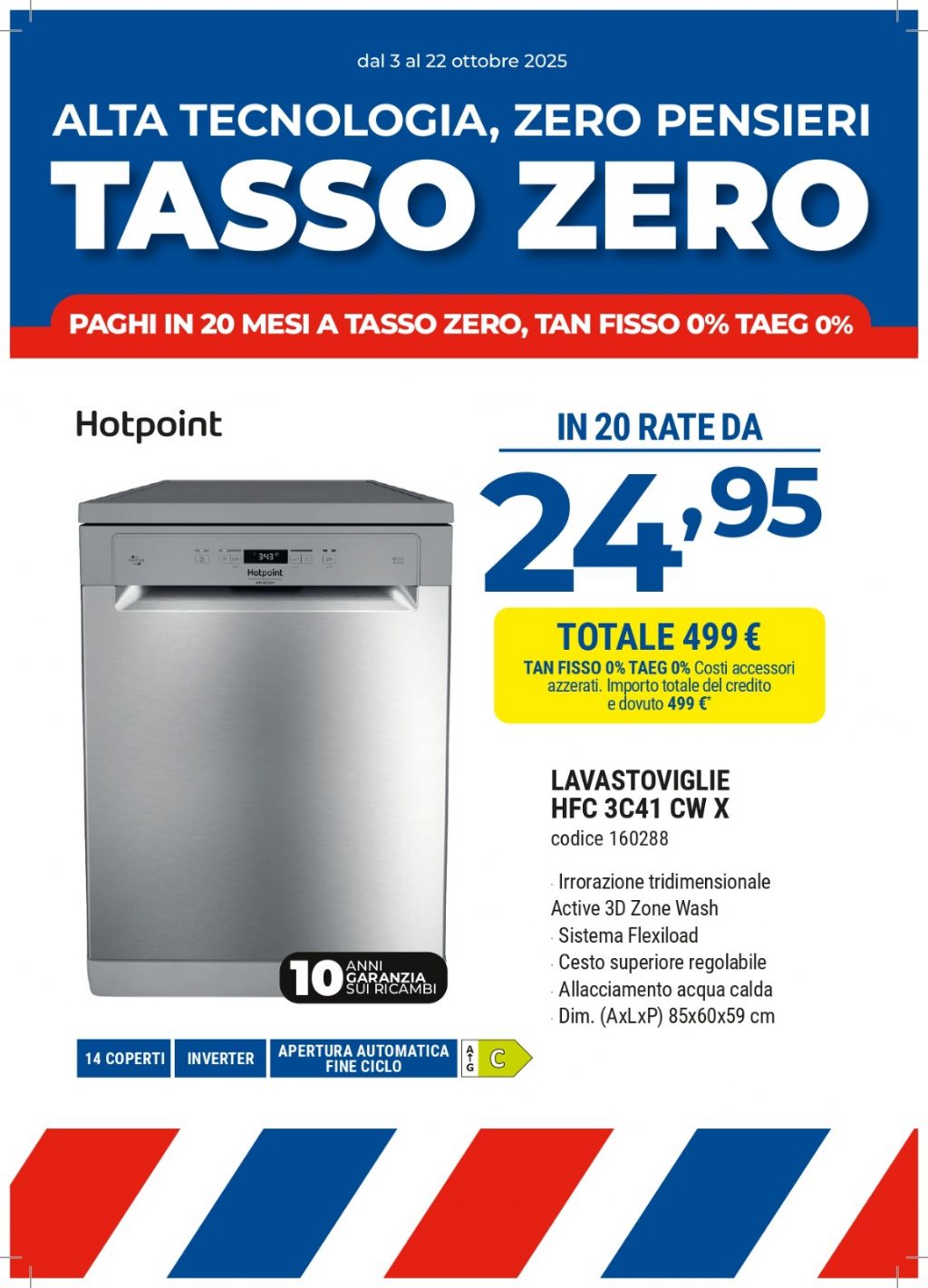 LAVASTOVIGLIE HOTPOINT ARISTON HFC3C41CWX