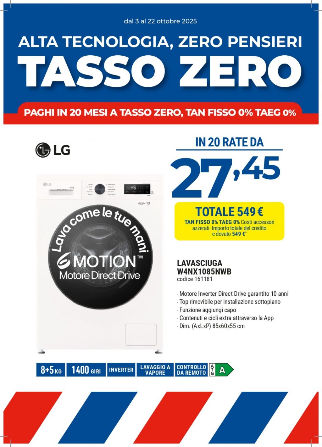 LAVASCIUGA LG W4NX1085NWB