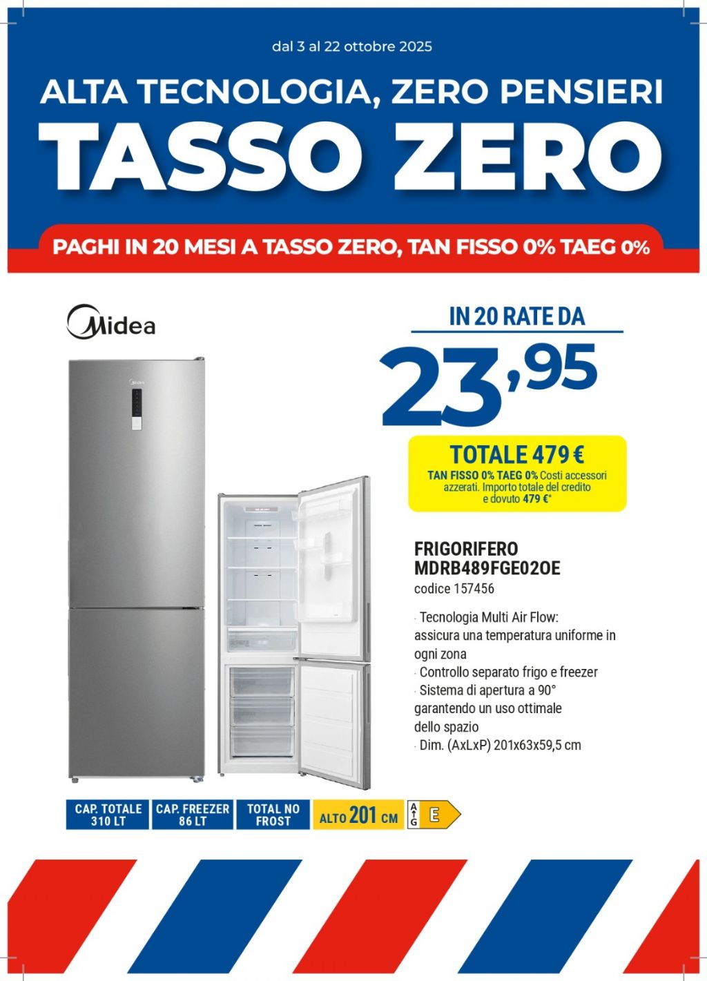 FRIGORIFERO MIDEA COMFEE MDRB489FGE020 2MT