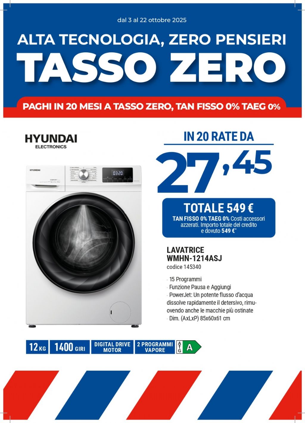 LAVATRICE HYUNDAI WMHN-1214ASJ 12KG