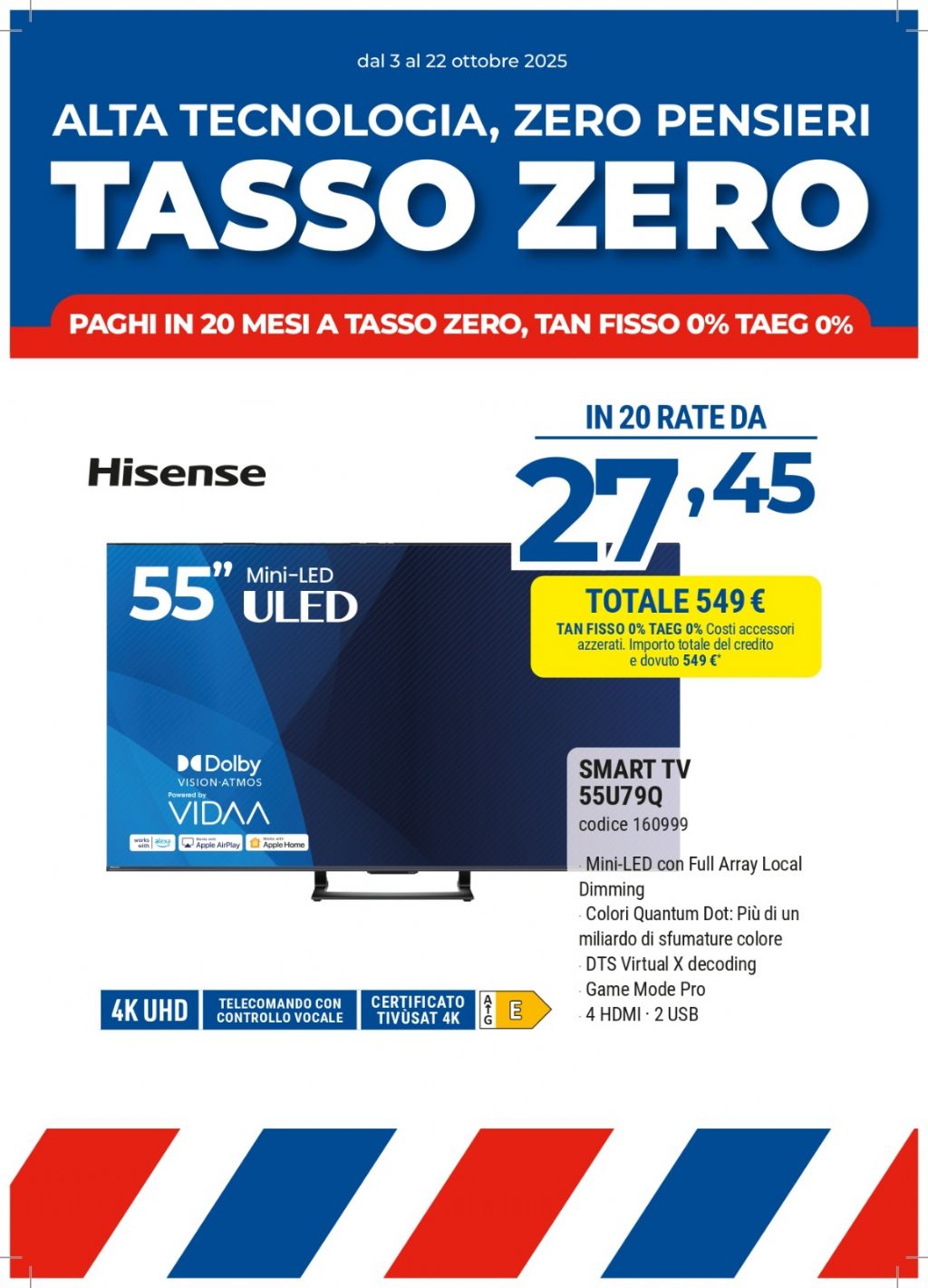 HISENSE 55U79Q MINI-LED 4K ULED 55''