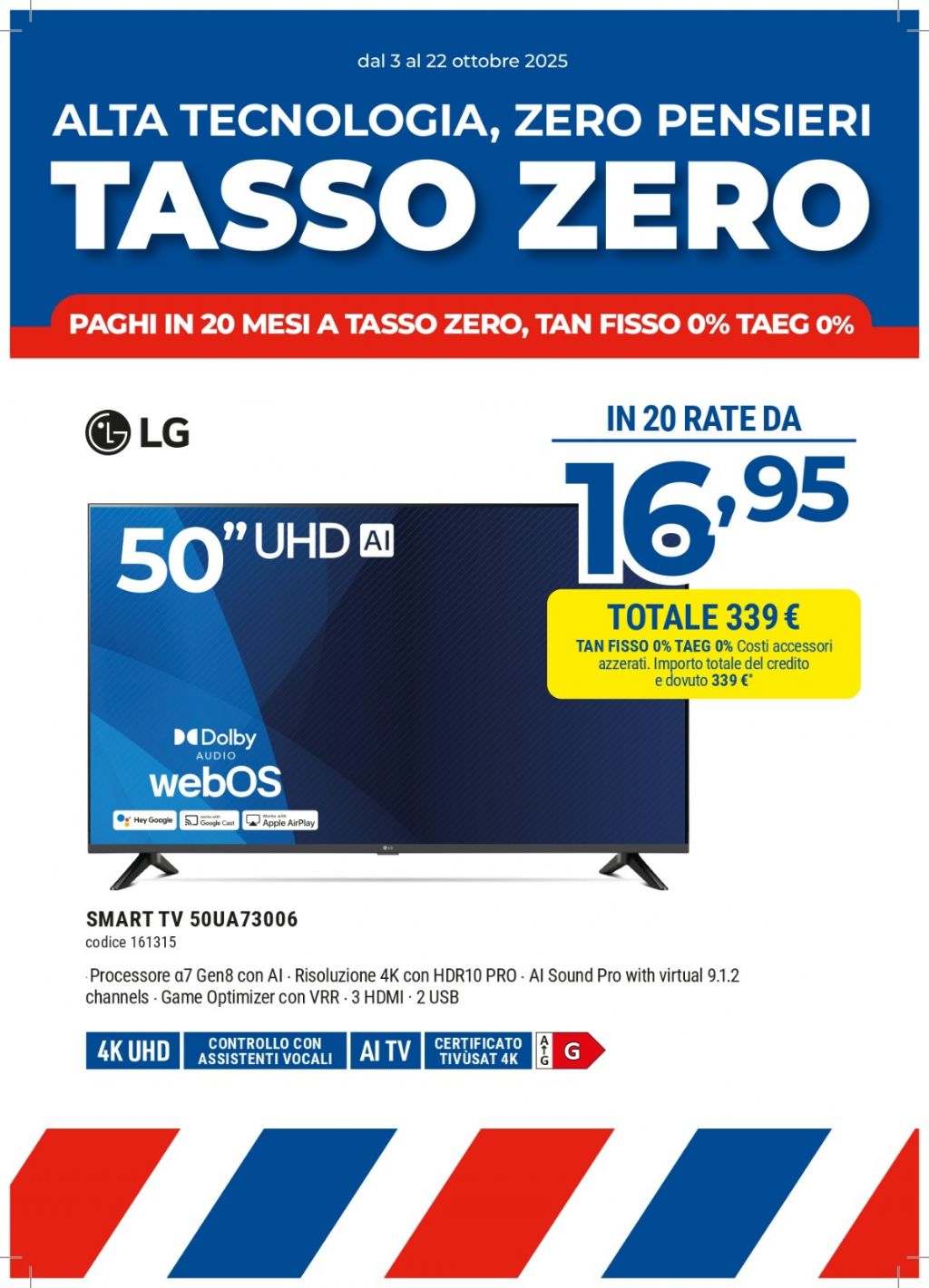 TV LG 50UA73006 50'' SMART TV