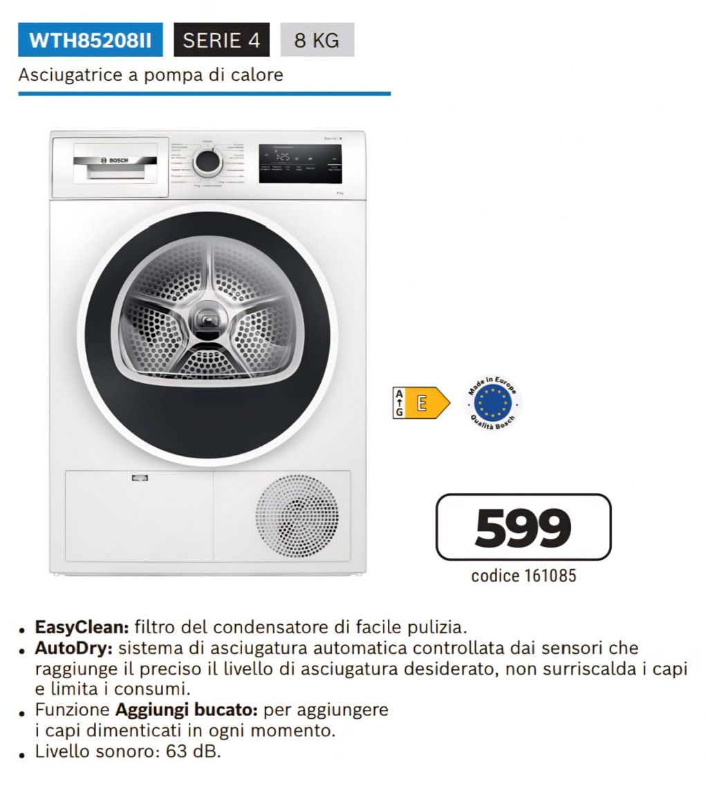 ASCIUGATRICE BOSCH WTH85208II