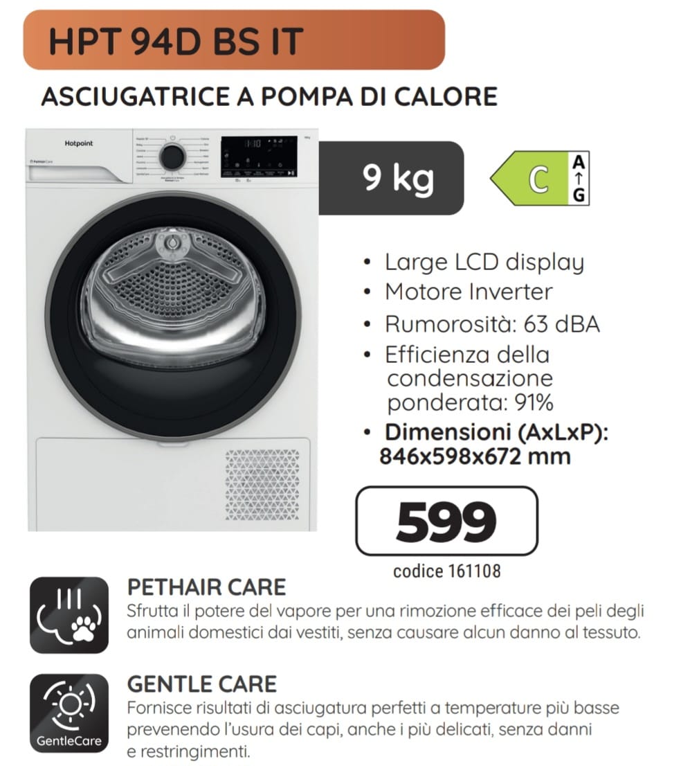 ASCIUGATRICE ARISTON HPT94DBSIT