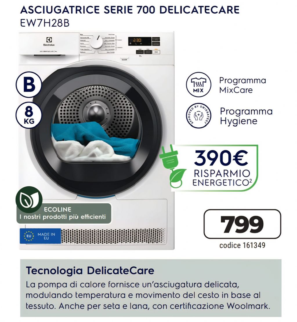 ASCIUGATRICE ELECTROLUX EW7H28B 8KG