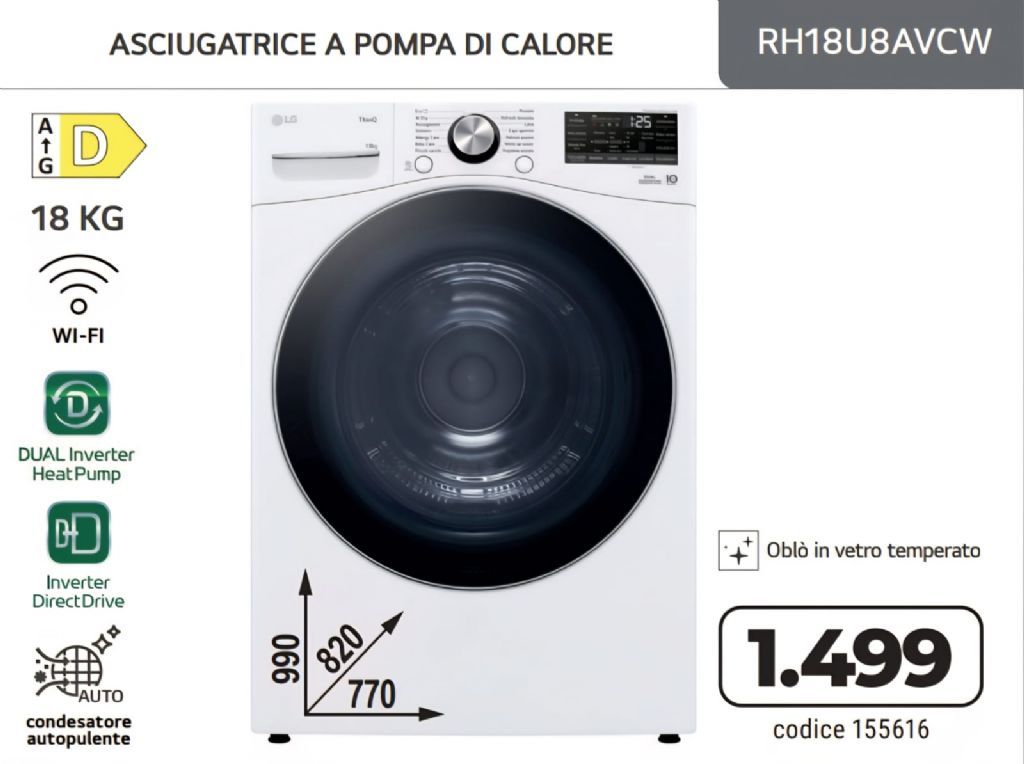 ASCIUGATRICE 18KG RH18U8AVCW