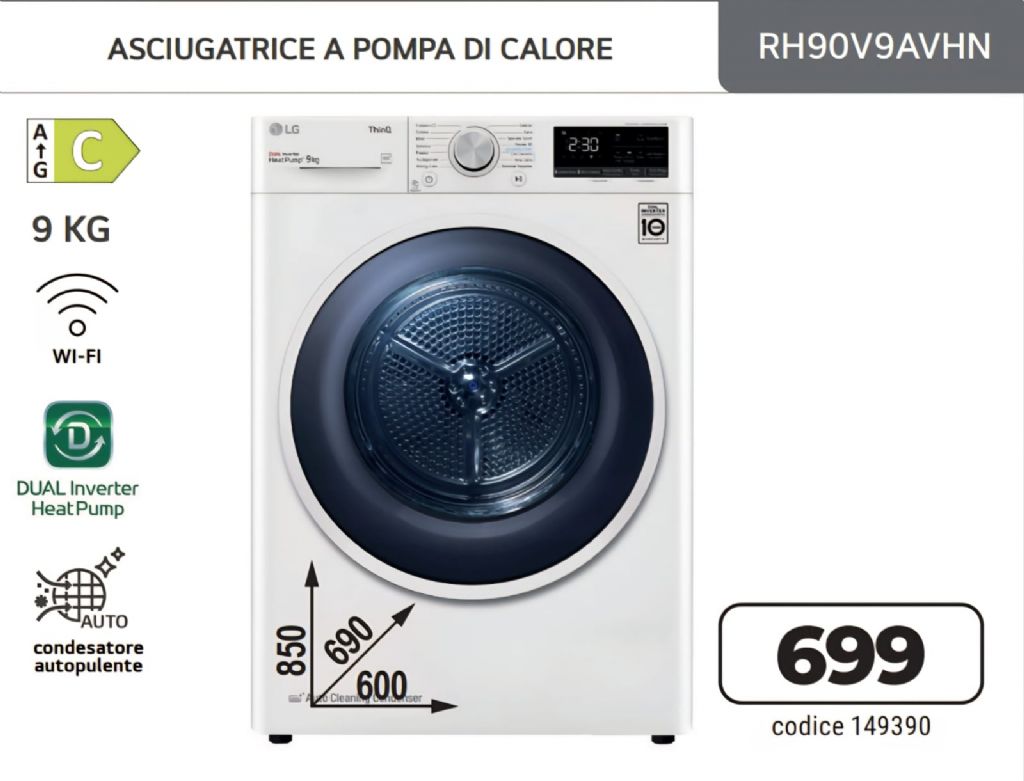 ASCIUGATRICE LG RH90V9AVHN