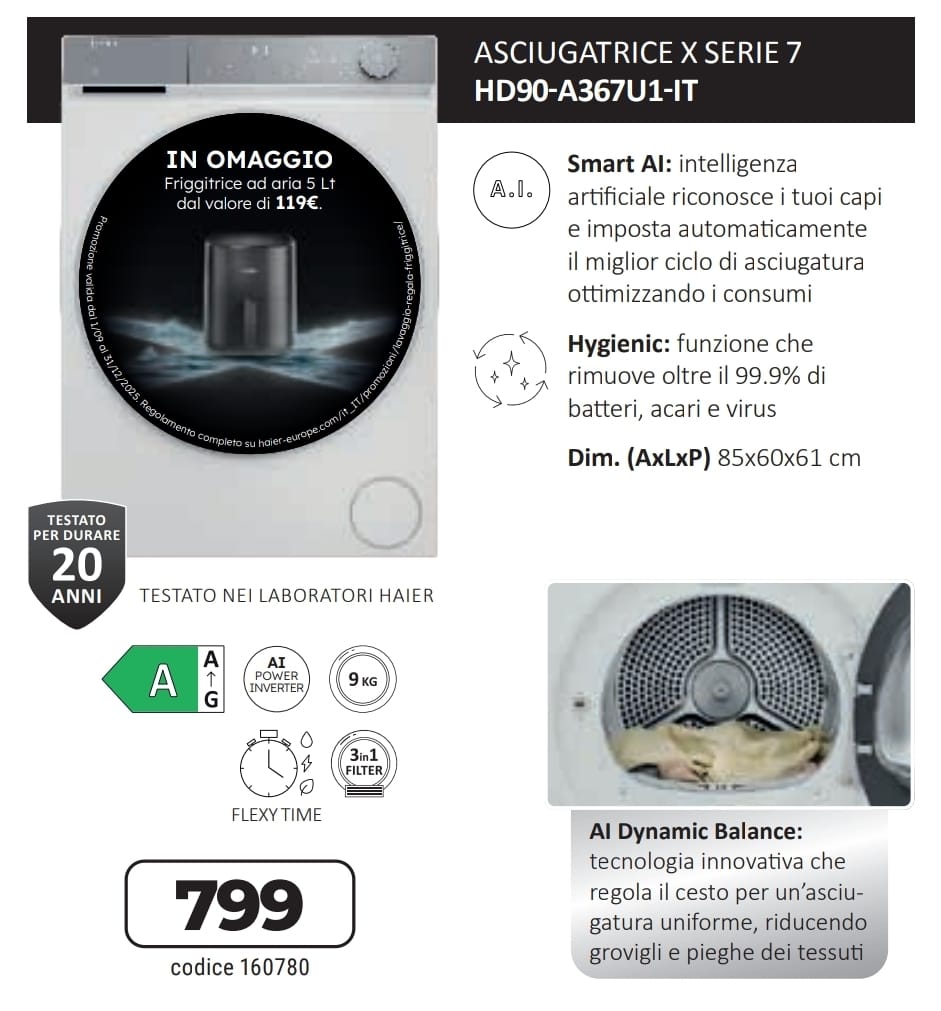 ASCIUGATRICE HAIER HD90-A367U1-IT