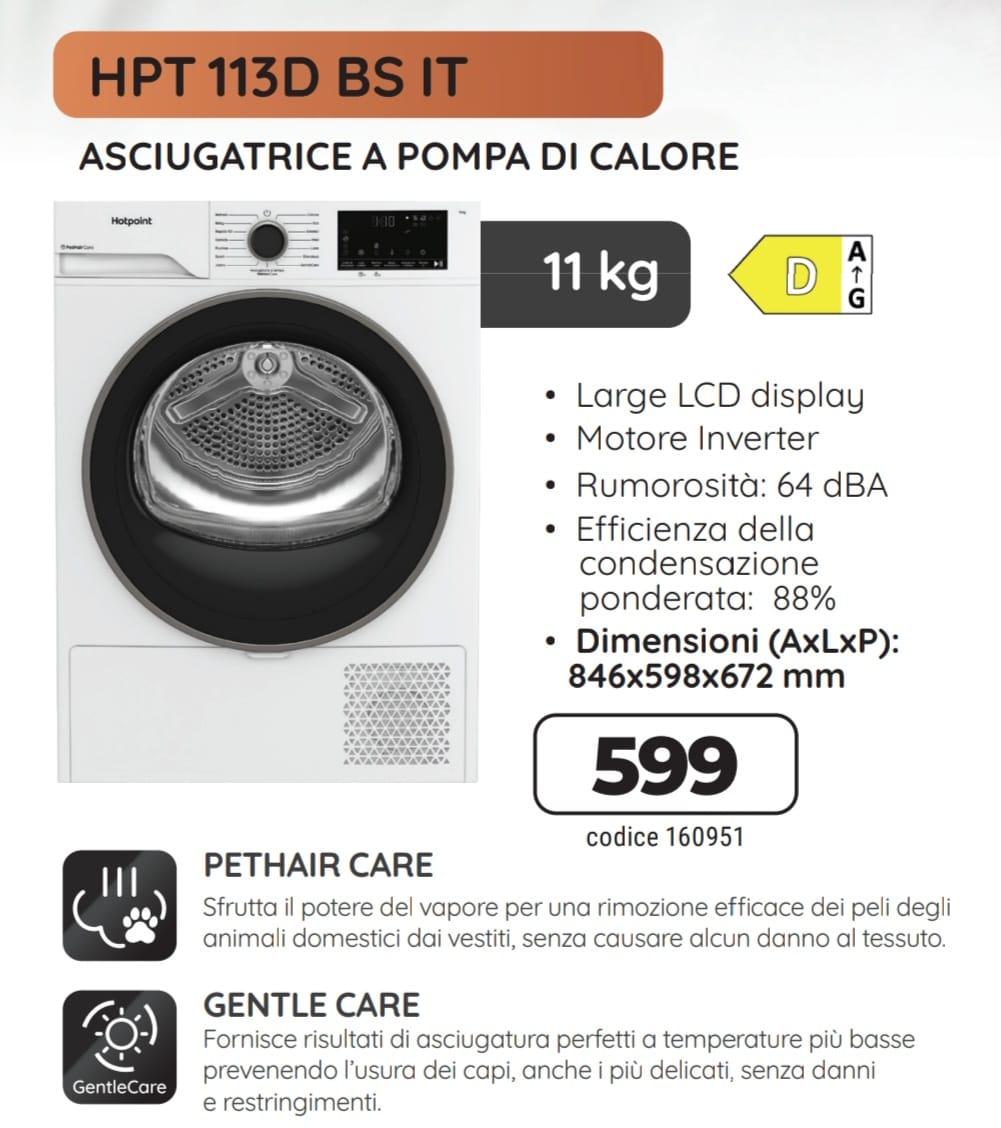 ASCIUGATRICE ARISTON HPT113DBSIT