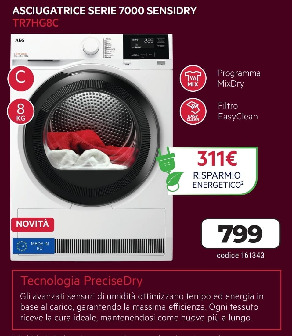 ASCIUGATRICE AEG TR7HG8C