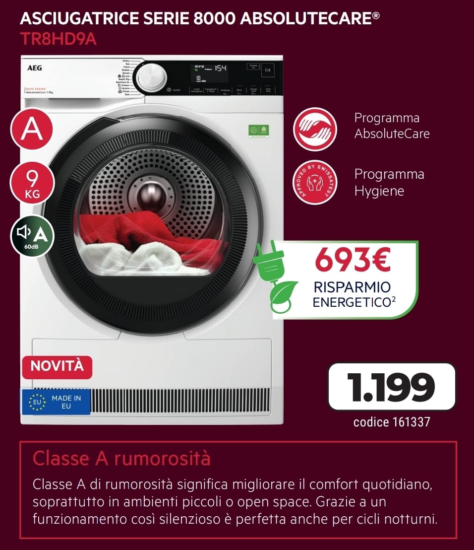 ASCIUGATRICE AEG TR8HD9A