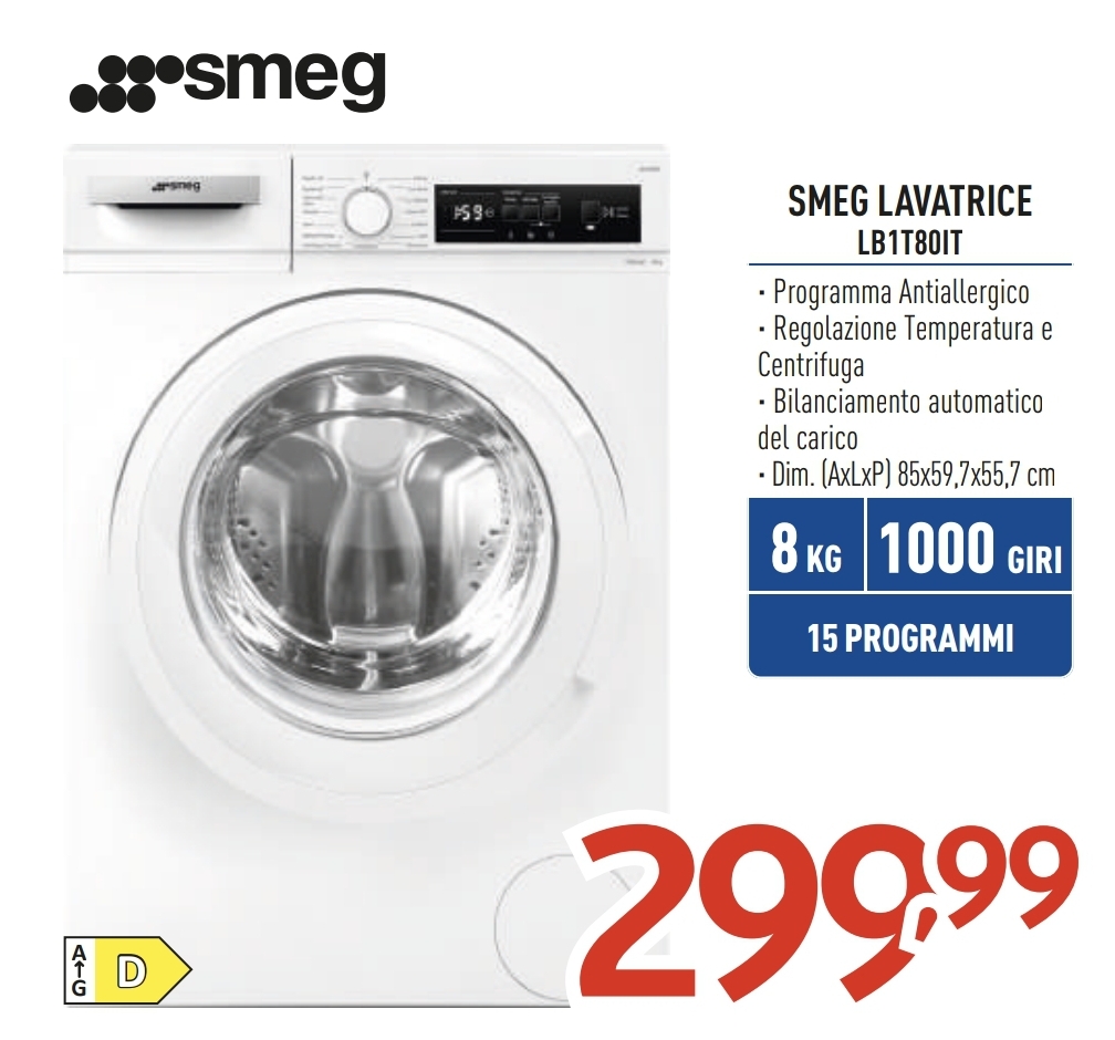 LAVATRICE SMEG LB1T80IT 8KG (D)