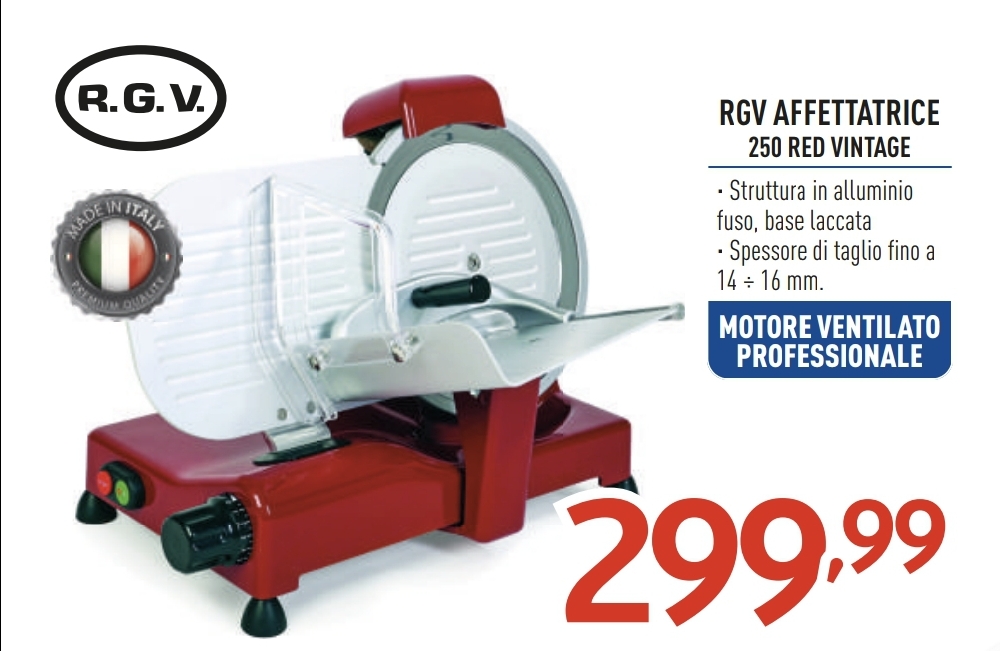 RGV Vintage 250 Red - Affettatrice 250 mm in Offerta