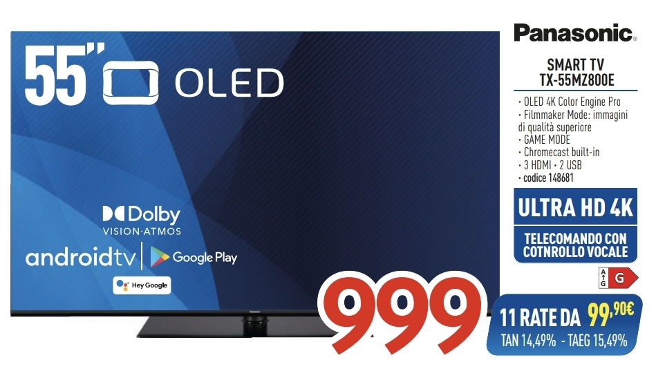 TV PANASONIC OLED TX55MZ800E 55''