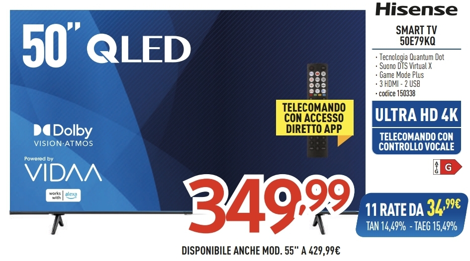TV HISENSE 50E79KQ QLED 50''