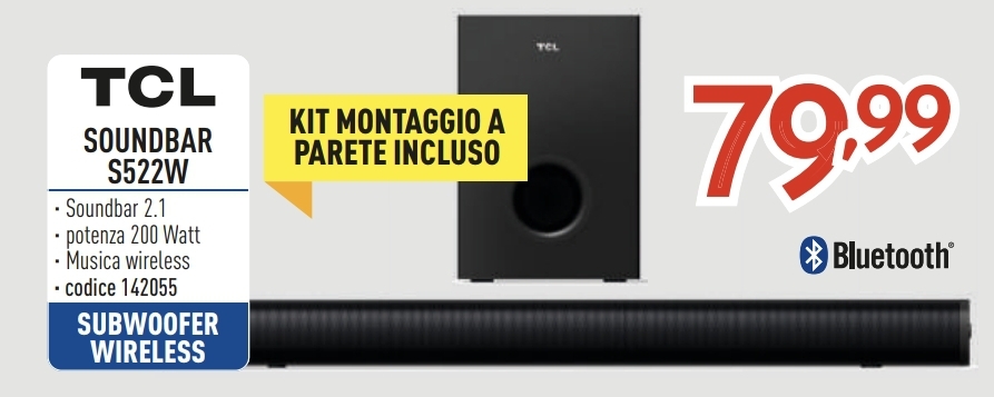 TCL SOUNDBAR S522W 200W