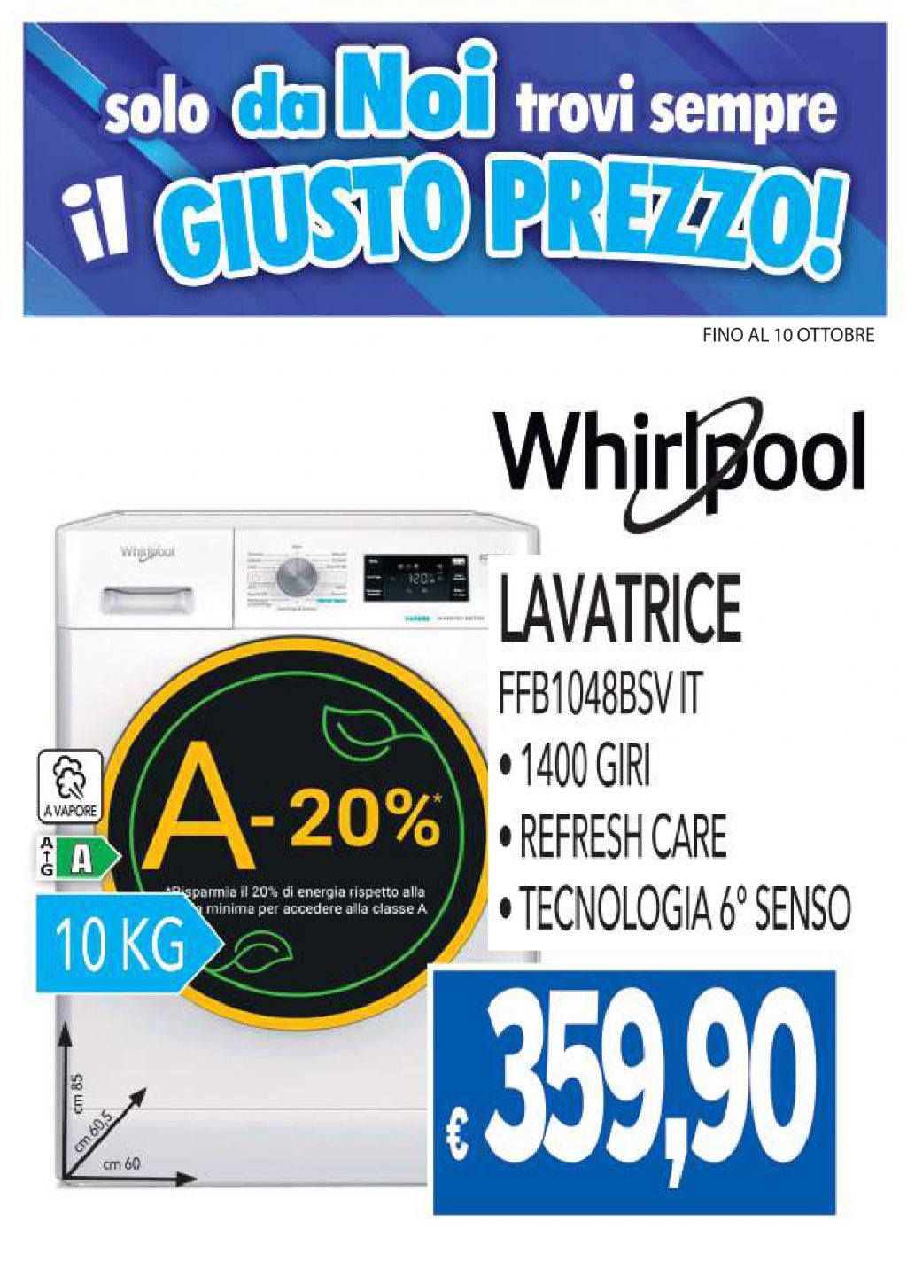 LAVATRICE WHIRLPOOL FFB1048BSV IT