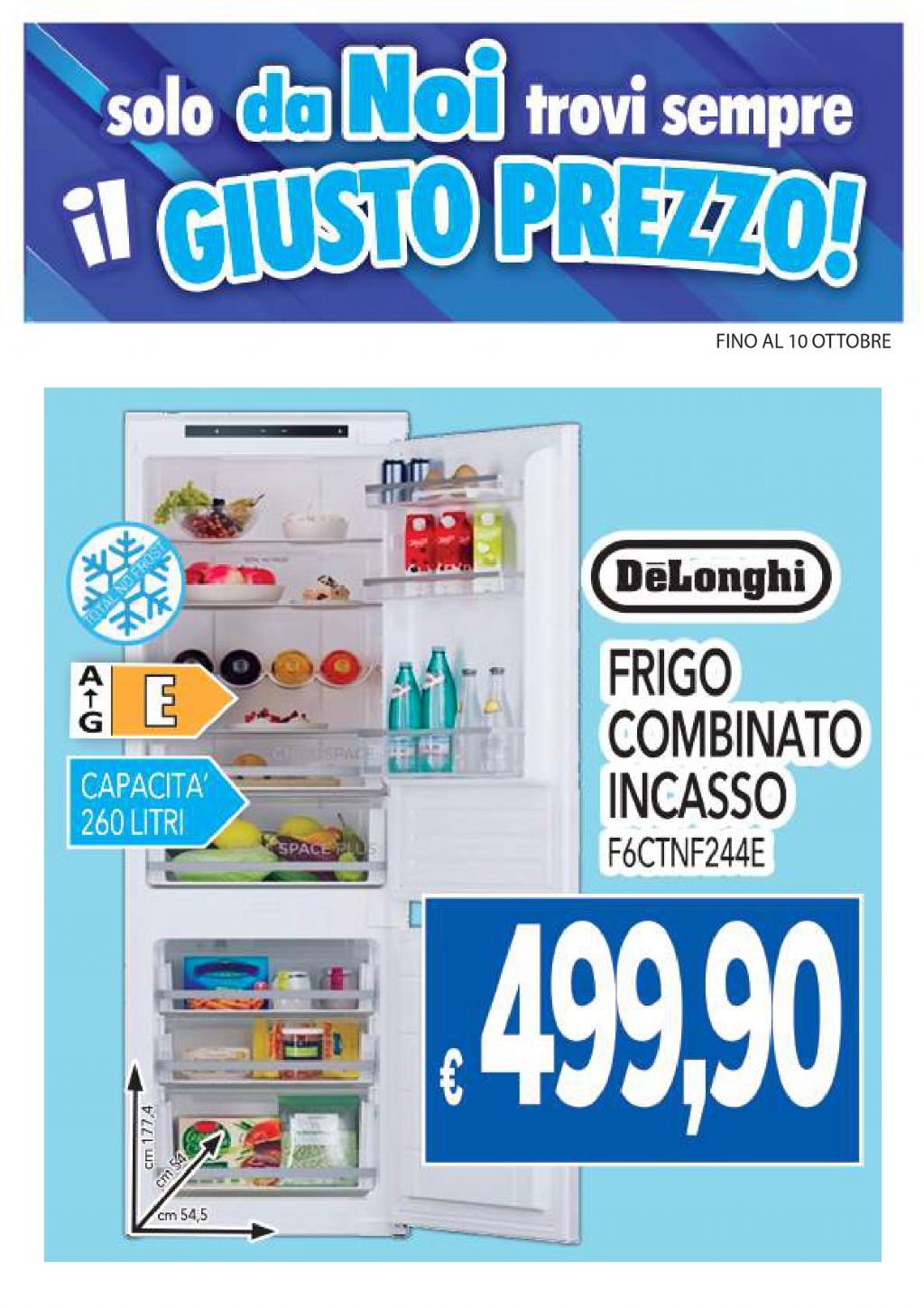FRIGO DE LONGHI INCASSO F6CTNF244E